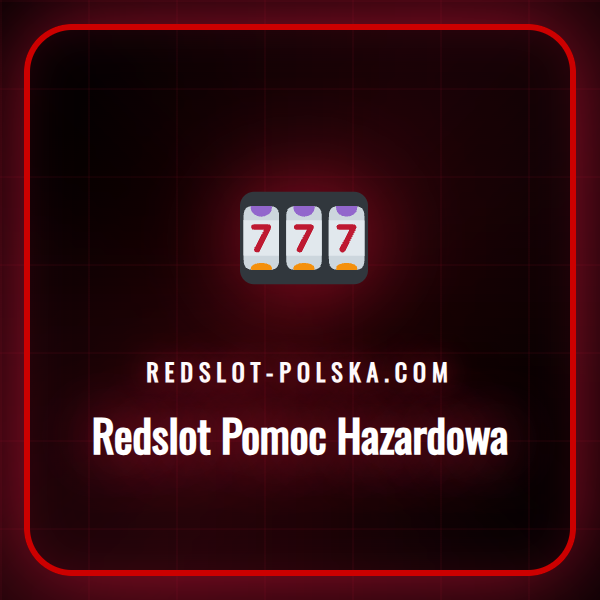 Logo programu Redslot Pomoc Hazardowa na tle spokojnego biura.