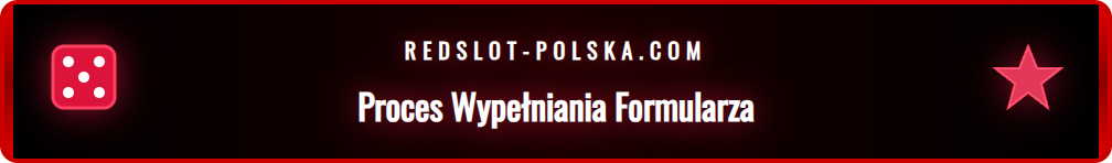 Wypełnianie formularza rejestracyjnego Redslot na ekranie komputera.